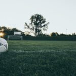 a football ball on a field