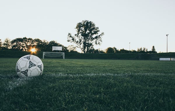 a football ball on a field
